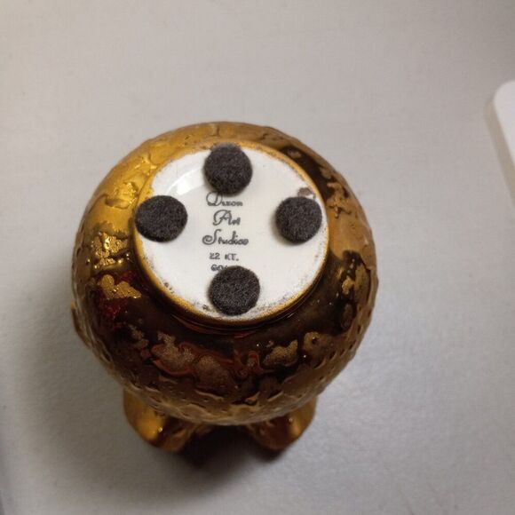 Vintage Elegant Weeping Gold Leaf  Dixon Art Studio 22Kt Vase - Picture 3 of 5